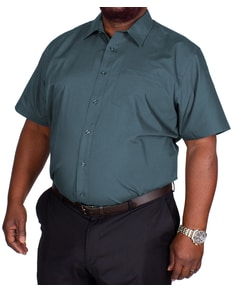 Bigdude Classic Short Sleeve Poplin Shirt Petrol